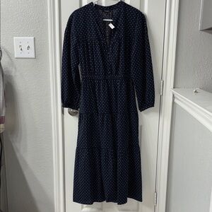 Madewell Dobby V-Neck Tiered Midi Dress